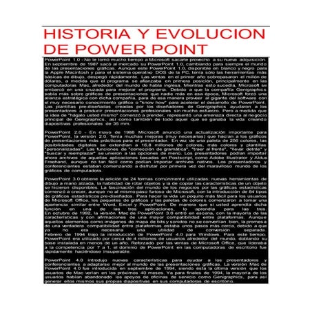 Historia y evolucion de power point | DOCX
