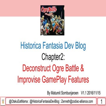 Historica Fantasia, Development Blog 02 Deconstruct Ogre Battle & Improvise G...