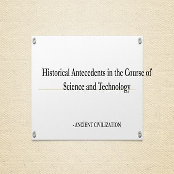 Historical Antecedents in the Course 123