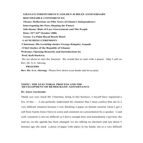 My presentation on macropolitics of Ghana@50 conference - Historical ...