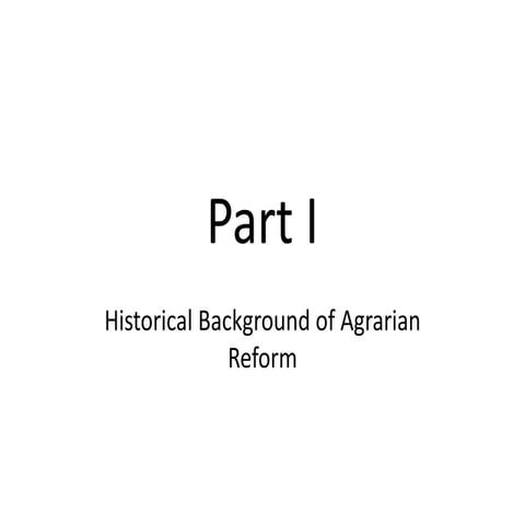 Historical background of agrarian reform