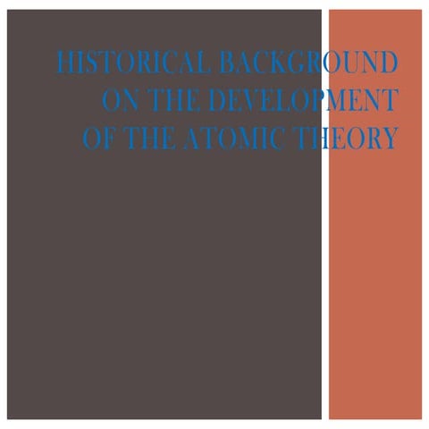 Historical background on the development in chemistry iii