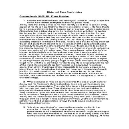 Historical case study notes