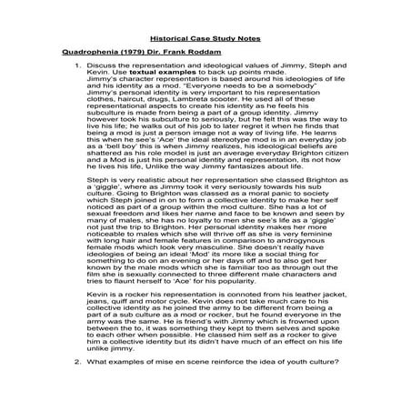 Historical case study notes