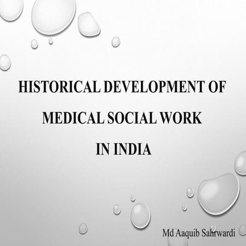 Historical development medical social work in india
