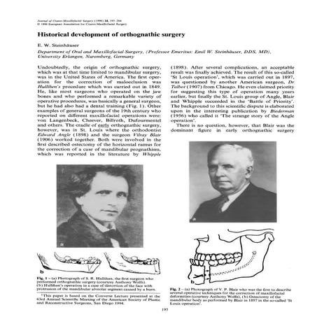 Historical development of orthognathic surgery | PDF