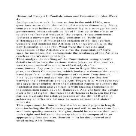 Articles Of Confederation Vs Constitution Essay | PDF