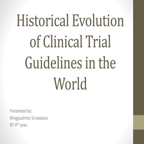 Historical evolution of clinical trial guidelines in the world