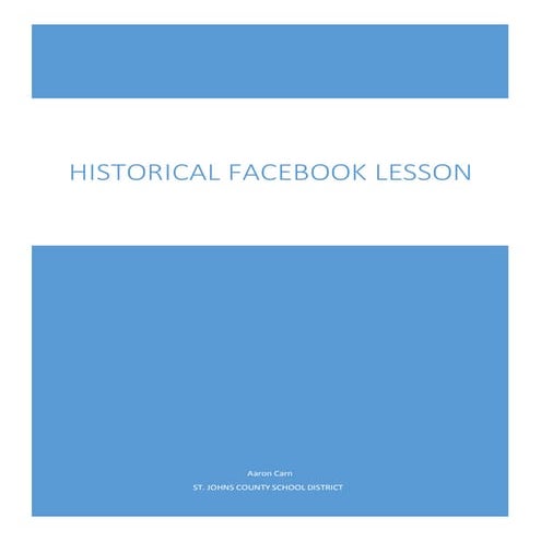 Historical facebook lesson plan