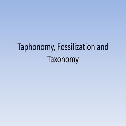 Comprehensive Overview of Taphonomy, Fossilization, and Taxonomy in ...
