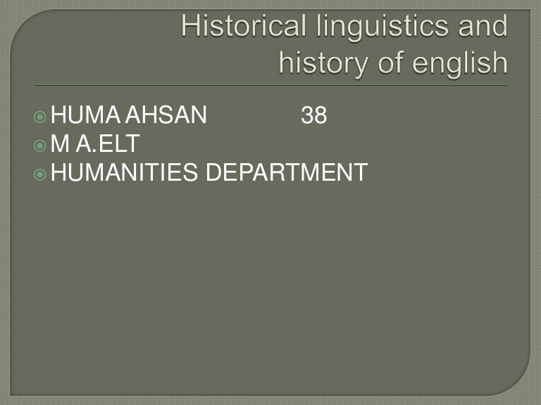 Historical linguistics