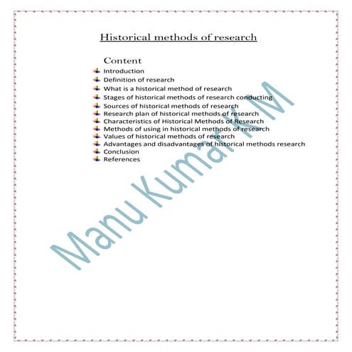 Historical method in Research