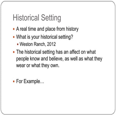 Historical settings | PPTX