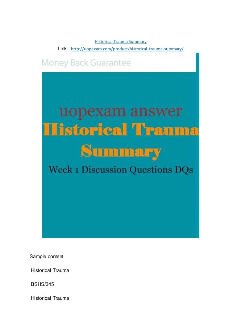 Historical Trauma Summary 2015 version