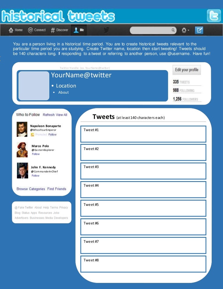 Historical twitter template