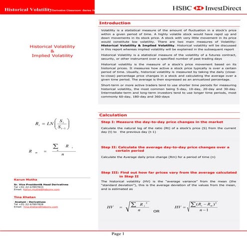 Historical Volatility