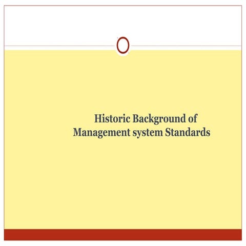 Historic background of ISO standards