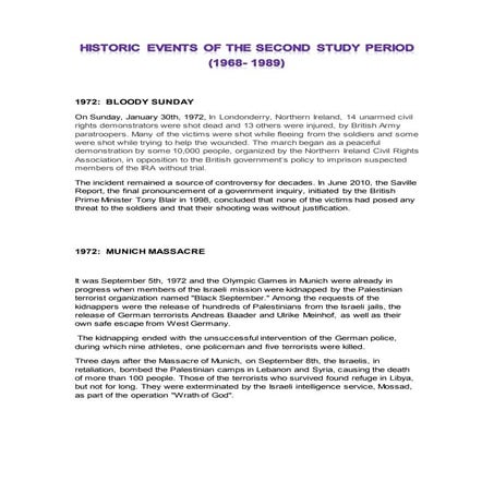 Historic events (1968- 1989)