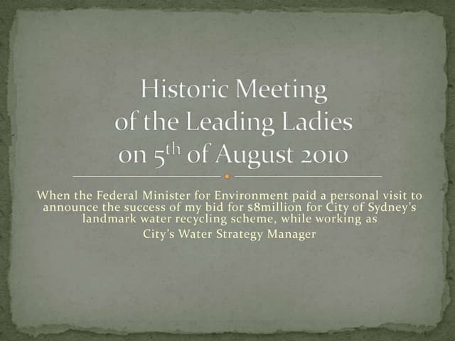 Historic meeting