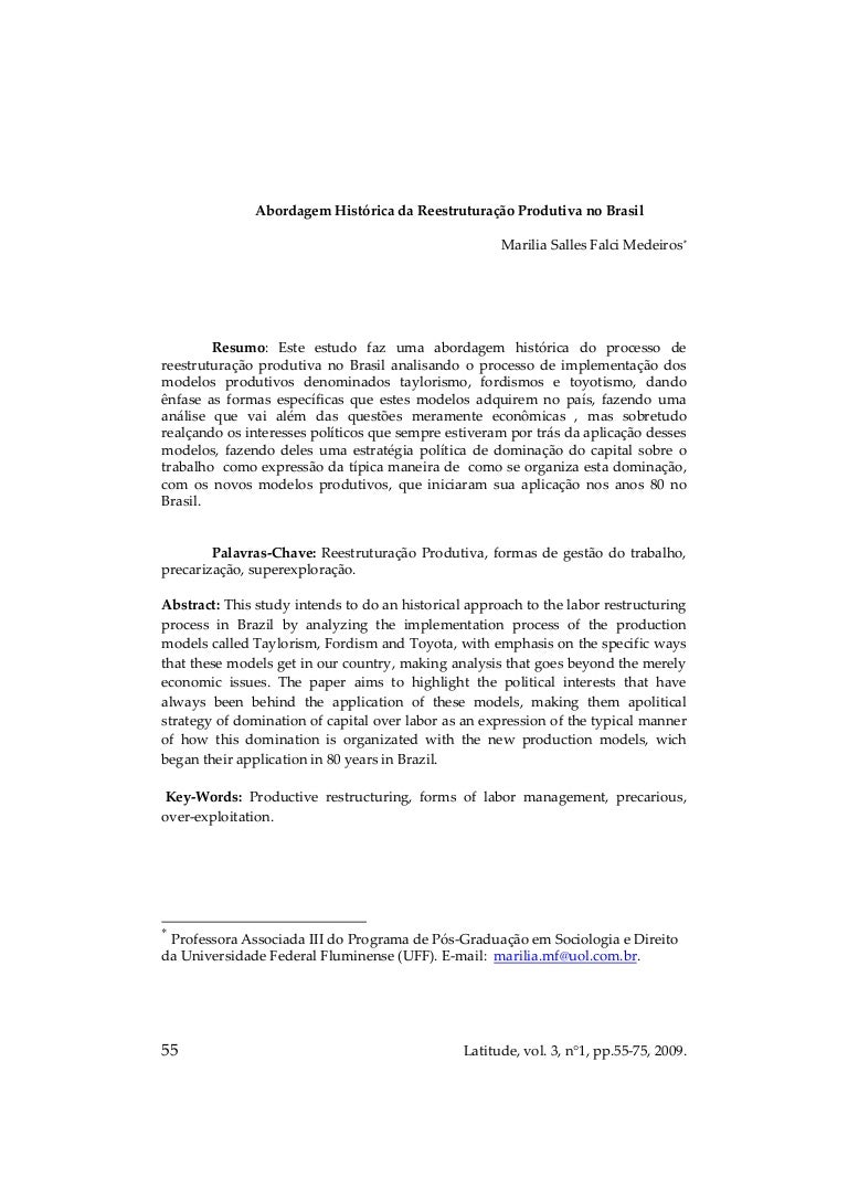 Historico Sobre A Reestruturacao Produtiva