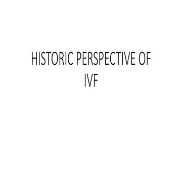 Historic perspective of ivf