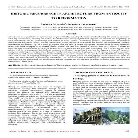 Historic recurrence in architecture from antiquity to reformation