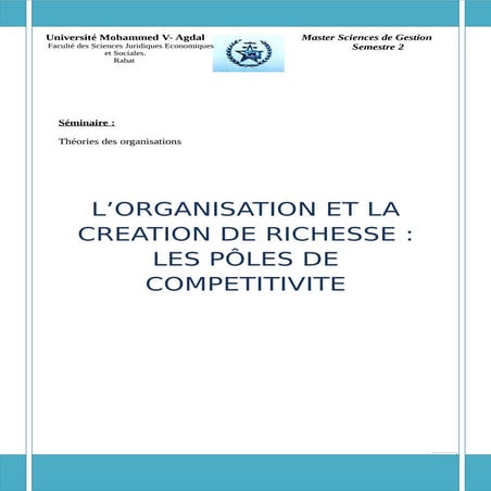 L'organisation et la création de richesse | PDF