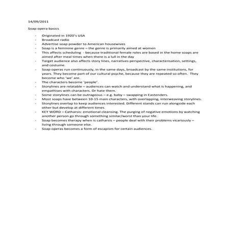 Soap opera basics | DOCX