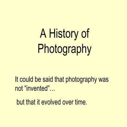 History of Photography