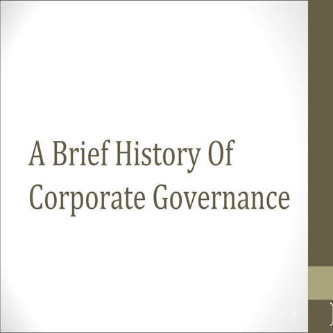 History of Corporate Governance