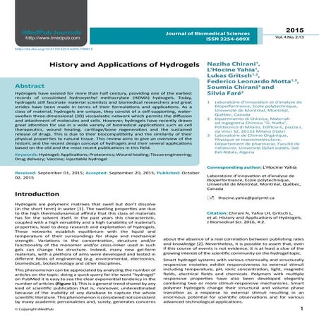 History and-applications-of-hydrogels