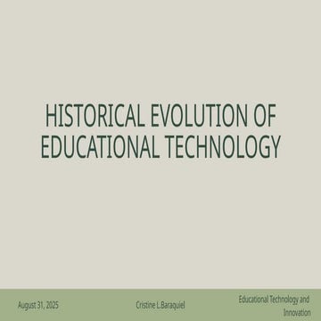 Historical Evolution and Innovations in Educational Technology | PPTX