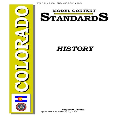 History   colorado model content standards