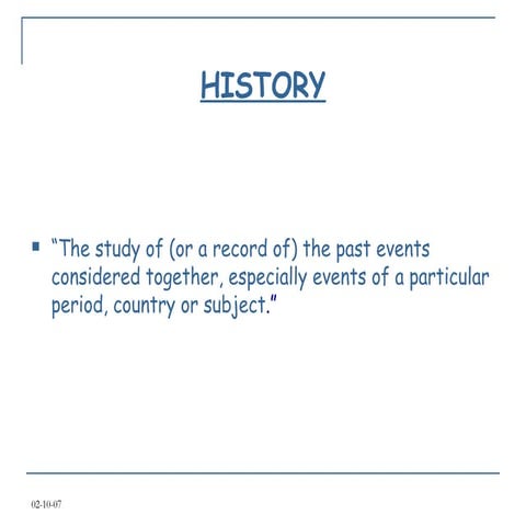 History- Intro Lec 1