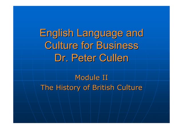 History Of British Culture