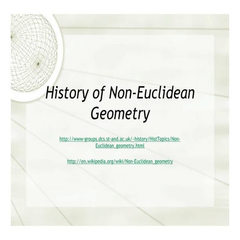 History Of Non Euclidean Geometry | PPT
