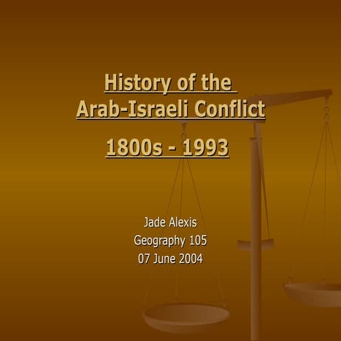 History Of The Arab Israeli Conflict