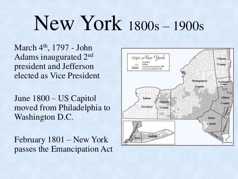 History 141 New York Timeline 1800s 1900s