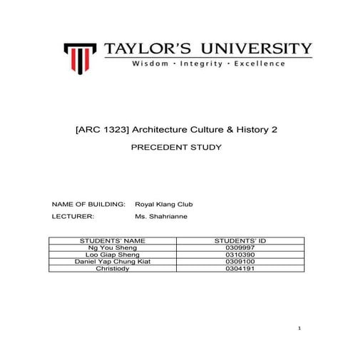 History 2 essay royal klang club