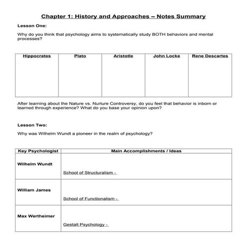 History and approaches