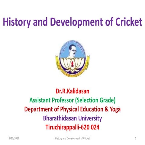 History and development of Cricket