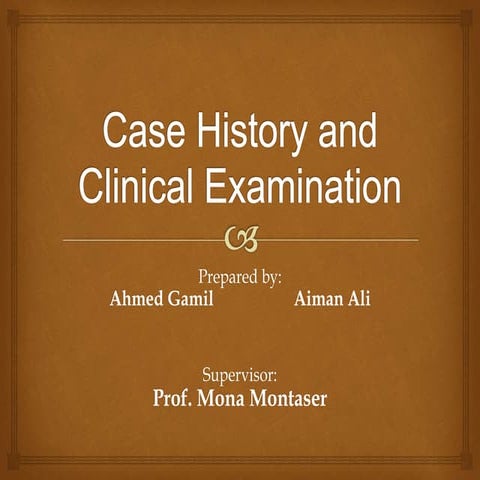 Orthodontic Case History and Examination