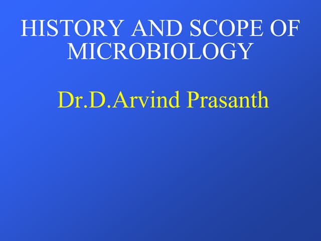 History and scope