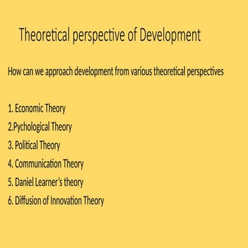 history and theoretical perspectives of development