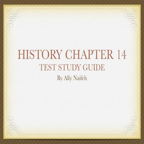 History Chapter 14 Study Guide