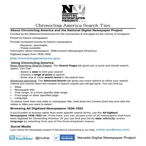 Chronicling America Search Tips