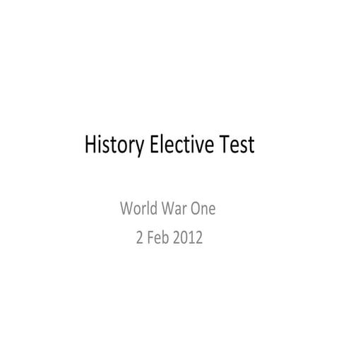History elective test | PPT