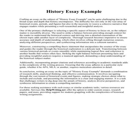 History Essay Example. Champlain College