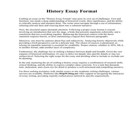 History Essay Format. Shippensburg University of Pennsylvania