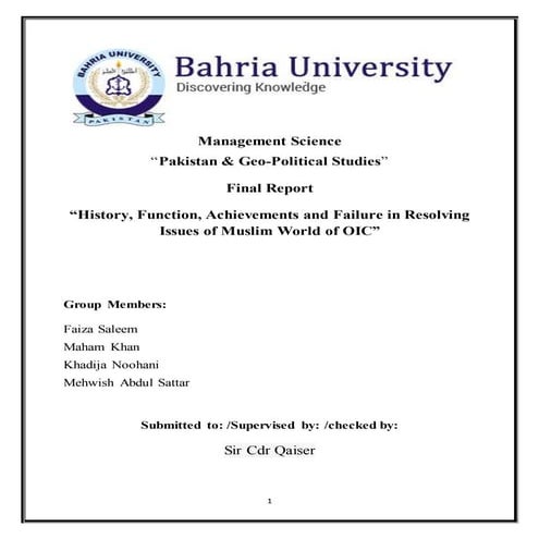 History, function, achievements and failure in resolving issues of muslim wor...